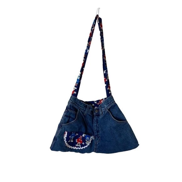 Handbags - Vintage Handmade M&M Candies Denim Handbag Purse